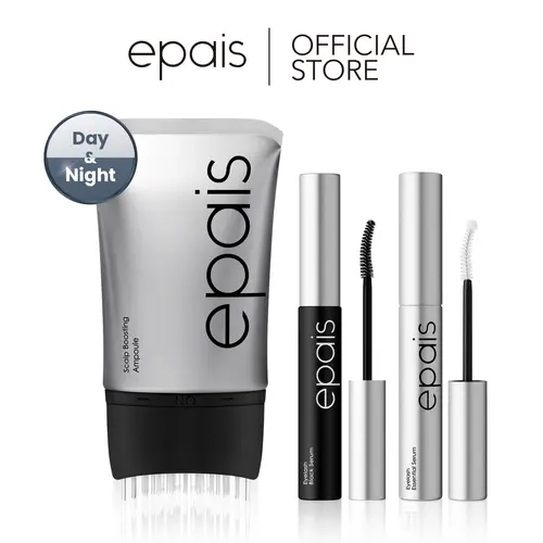 [Epais Official Shop] Day-to-Night Lash & Scalp Care Set, Safe & Gentle Lashes Care, 2-in-1 Lash Growth Enhancer and Tinting Treatment, PDRN Scalp Serum, Anti-Hair Loss with Comb Brush Applicator, Korean Beauty Gift Set