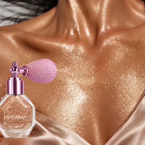 Handaiyan Diamond Highlighter Powder Spray, Waterproof High-Gloss Body Glitter Bronzer, Face Contour Illuminator, Radiant Makeup Cosmetic,familyfun