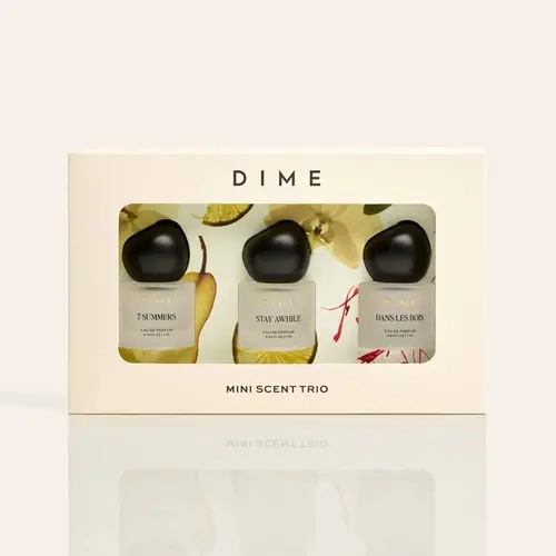 DIME Beauty Holiday Mini Scent Trio Perfume Gift Set | 7 Summers, Stay Awhile & Dans Les Bois | Mini Eau de Parfum Fragrance Discovery Set, Travel Size Perfume Collection