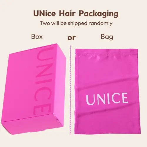 UNICE Elegant Pink Luxury Empty Gift Box - Satin Pouch Option, Ideal for Hair Extensions WigsFashion Accessories, Box Or Bag