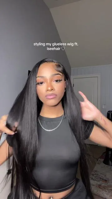 straight wear go V5 glueless 26 inch lace wig link in my biooo 🎀 @ISEEHAIR #gluelesswig 