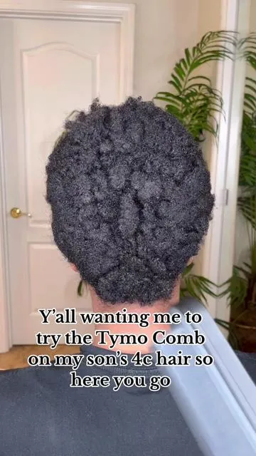 Y’all been in my inbox about using this Tymo straightening comb on my son’s hair 🙄 so here you go 👀  ##blacktiktok##4ctiktok##4chair##funny##afrohair##hairoil