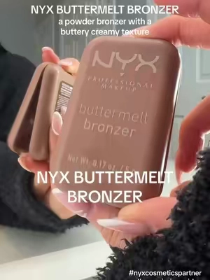a powder that is so buttery it almost feels like a cream?! ive posted about my fav powder matte bronzer from NYX before- this one is new and has the same pigment and blend but a much different texture!@NYX Professional Makeup #nyxcosmeticspartner #commissionpaid #nyxcosmetics #nyx #nyxbronzer #buttermeltbronzer #nyxbuttermeltbronzer #affordablemakeup #ttscreatorbash #ttsacl #ttcontentcamp #bronzer #affordablebronzer 