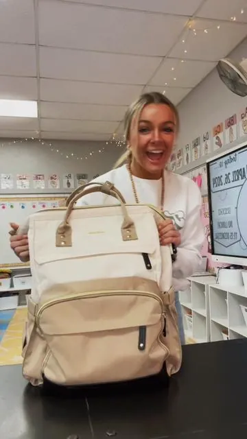 Just got a new teacher bag from @Lovevook Bags 💖 I love how many different styles Lovevook has! #lovevook  #womensbookbag #laptopbookbag #teacherbag #travelbag #bookbag #teachersoftiktok #lovebookbags 