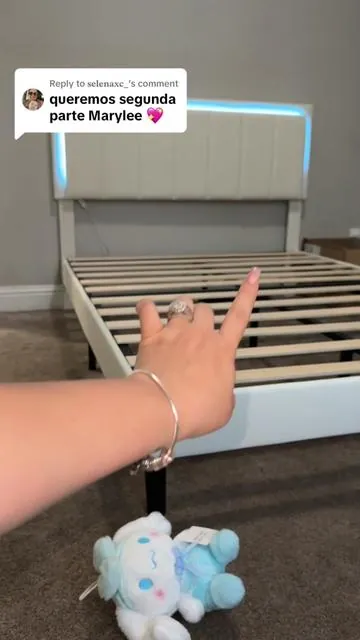 Replying to @𝐬𝐞𝐥𝐞𝐧𝐚𝐱𝐜_ WOW yes we loved it final look tommorrow with the matress ans comforter 🤩🤍🛏️ #tiktokshopwithmarylee #tiktokbed #viralbed #tiktokshopfinds #tiktokshopcreator #fyppppp #anivarymarylee #loslarios7 #loslarios #ledbed #teenroom 