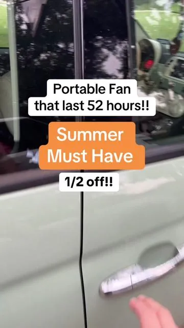 Portable rechargeable fan is going everywhere with us this summer. This last up to 52 hours on a single charge! ##summermusthave##fan##fans##portablefan##portablefans##beattheheat##ballmom##travelball##hiking##camping##sports##cooloff