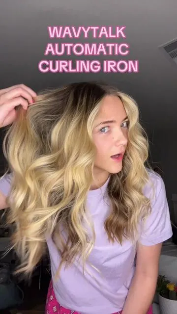 i was NOT expecting that 🤯 it’s up to 60% off right now!!! #foryou #foryoupage #fyp #trending #viral #curlingiron #automaticcurlingiron #beachwaver #curls #beachycurls #haircurlingtutorial #curlinghair #wavytalk #rotatingcurlingiron 