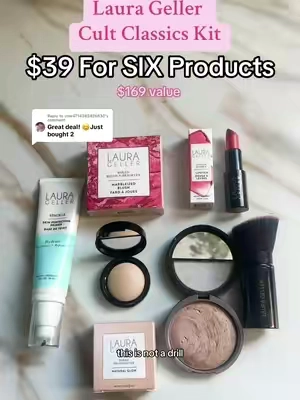 Replying to @user4714385426830 $39 for SIX Laura Geller products major sale on tiktok shop! This is the perfect laura geller baked starter kit and you can even choose your shade of the foundation powder! #makeup #beauty #foundationpowder #makeuptips #MakeupRoutine #tiktokshop #BeautyTok #viralmakeup #TTSACL #makeupproducts @Laura Geller Beauty 