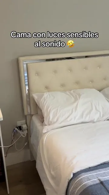 Que sorpresita con esta cama 😂 sera buena idea ? #bedroomcheck #bedframe bed frame with led lights 