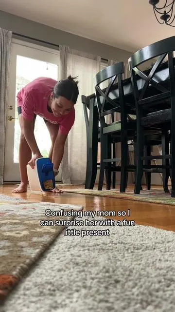 She needed one so bad! #surprise #surprisegift #prank #vacuum #stickvacuum #dealsforyoudays 