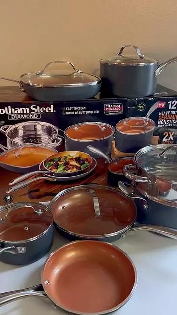 Mis favoritos de la marca Gotham Steel  los amo 🥰😍 Gotham Steel Signature Copper  #gothamsteel #sartenes #ollas #antiadherente #setdecocina #cocinando #recetas #cocina 