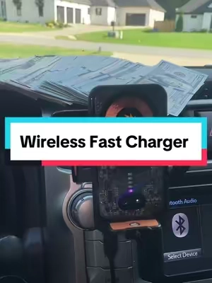 This wireless fast phone charger is way less than it looks. #carcharger #car #charger #iphone #charge #carsoftiktok #phonecharger #tiktokmademebuyit 
