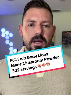 Full fruit body Lions Mane Mushroom powder with 302 servings made in the US! #mushrooms #lionsmane #lionsmanemushroom #mushroompowder #TikTokshopbacktoschool 