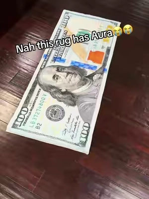 $100 Dollar Bill Rug 🔥💵 Perfect for room decoration.  #money #rug #roominspo #decor #tiktokmademebuyit #rugtok 