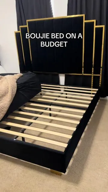 Literally one of the best bed frames on a budget! #furniture #boujiefurniture #tiktokshopfurniture 