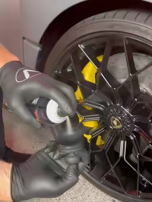 Super Satisfying Car Detailing ASMR 🤩 - The Viking Tire Shine Applicator Brush features ultra-soft, dense bristles that glide over your tire and into lettering and raised designs for a smooth, even application. A convenient stand is included for drying and easy storage.  - #cardetailing #carcleaning #satisfying #oddlysatisfying #asmr #autodetail #satisfyingvideos #autodetailing #interior #detailing #asmrvideo #asmrsounds #carwashing #carpetcleaning #vikingcarcare 