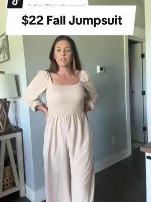 Replying to @Jill Howard I’m obsessed with this fall jumpsuit! They are almost sold out so grab it now  #jumpsuit #falljumpsuit #womensjumpsuit #dressyjumpsuit #teacherjumpsuit #tiktokshopfinds #ruchedjumpsuit #longsleevejumpsuit 