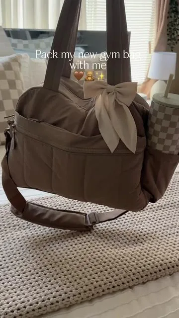 Such a cute color!! 🤎🧸✨ #gymbag #titktokshopfinds #bags #packingasmr #fypツ #bagsmart 