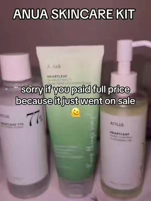 Anua skincare kit just went on sale! Grab it fast😩✋ #anua #anuatoner #anuacleansingoil #anuacleanser #anuaskincare #anuaskincareproducts #koreanskincare 