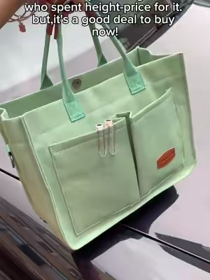 2 piece sets are very convient!! New color!!! Very cute!!😘🏖️🛍️✨💚 #foryou #fashion #tiktokmedemebuyit #halloween2024 #spotlight #bags #cutebag #greenbag #bag#totebag#schoolbag#laborday #TikTokshopbacktoschool #workbag 