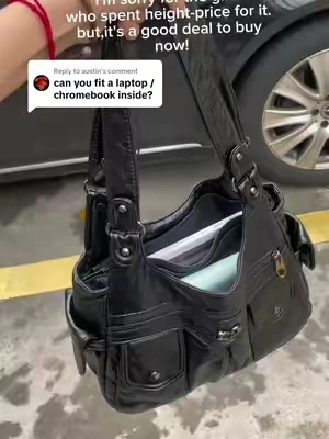 Replying to @austin It can put down 13inches.Coolgirls don’t miss it!!!🖤#bag #handbag #totebag #fypシ゚viral #tiktokmedemebuyit #fashionbag#coolgirls#blackbag #halloween2024 #laborday #cool #tiktokshop #shoolbag #newbag #cute 