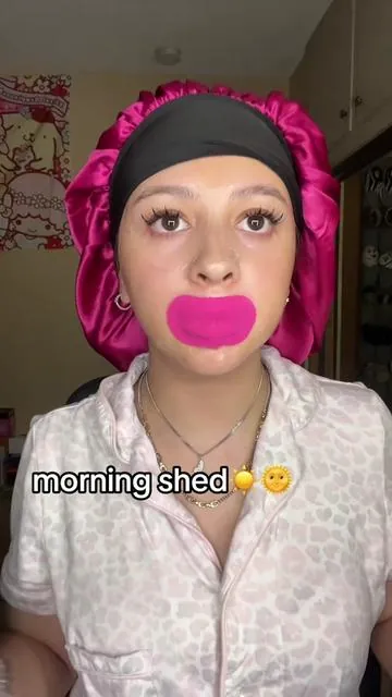morning shed- good morning!☀️ #morningshed #goodmorning #fypシ゚viral #shed #mouthtape #mouthtapeforsleep #mouthtapebenefits #bonnet #facemask #overnightfacemask #collagenfacemask #hydratingfacemask #medicube 