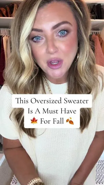 This sweater is the perfect transition piece for Fall and back to school!! #sweater  #sweaterweather #fallfashion #fallmusthaves #onsale #teacherstyle #TikTokShop #flashsale #staplepiece #affordablefashion #oversized #TikTokShop #tiktokshopping #fyp #momsoftiktok #oversizedsweater @shewin_official_us 