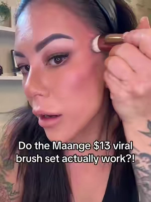 Does the Maange $13 viral brush set actually work? Let me show you!! Come get ready with me using the set!! #maangebeauty #maangebrushes #viralbrushset #maangebrushset 