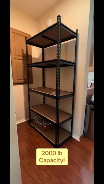 2000 lbs! #shelves #shelving #storage #pantryorganization #pantrystorage #garageorganization #organizedhome #organization 