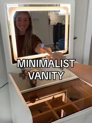 The perfect vanity for small spaces or if you like a more minimalist, clean look 🎀☺️ #TikTokCreatorSearchInsightsIncentive #minimalist #minimalistvanity #smallvanity #vanity #vanitymirror #treasurefinds #dealsforyoudays #falldealsforyou 