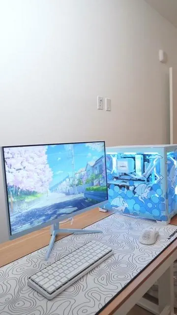 Im obsessed 🥺 its actually the perfect shade of pink too!  If you missed out on the preorder you can actually just order this monitor on TT or if you prefer AMZ ill also put that on my profile :)  #techtok #kawaiiaesthetic #girlgamers #pinkaesthetic #pinkgamingsetup 