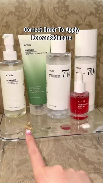 Correct order to apply Korean Skincare✨ @Anua Store US  #anua #anuatoner #FallDealsForYou #anuacleansingoil #darkspots #hyperpigmentation #koreanserum #koreantoner #koreanmoisturizer #koreancleanser #kbeauty #glassskin #sensitiveskin #dryskin #acneproneskin #koreanskincare #koreanskincareproducts #koreanskincareroutine 