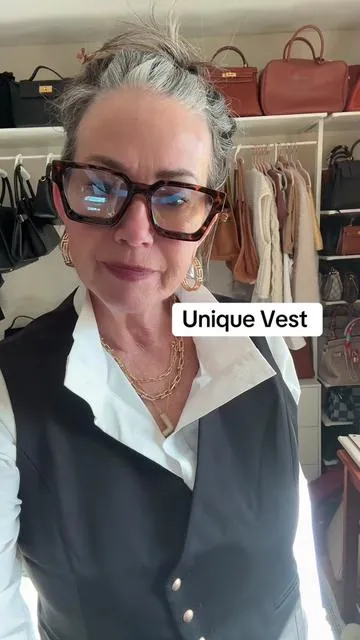 Love this Vest  #vest #blackvest #asymetrical #fashionvest #fashiontiktok #tiktokblackfriday #tiktokfallsale #tiktokcybermonday #over50ontiktok #ootd #viraloutfit 