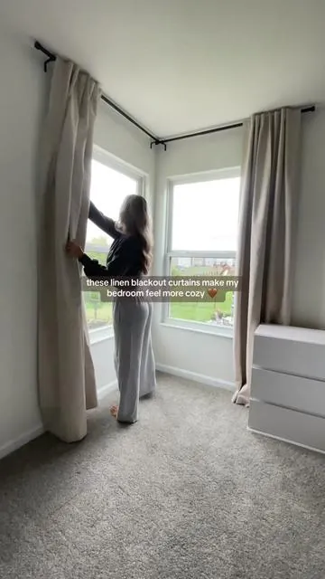 the best affordable linen blackout curtains!  #tiktokshop #falldealsforyou #affordablehomedecor #tiktokshopcybermonday #tiktokshopblackfriday #curtains #linen #bedroom #cozyathome #cozyvibes 