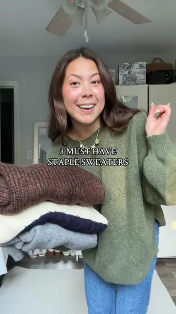 current sweater essentials!🤍 #sweaters #sweaterstyle #fallfashiontrends #fallfashioninspo #fallmusthaves #fashionmusthaves #wardrobeessential #wardrobemusthaves #creatorboostcamp #octoberfinds #tiktokshopblackfriday #tiktokshopcybermonday 