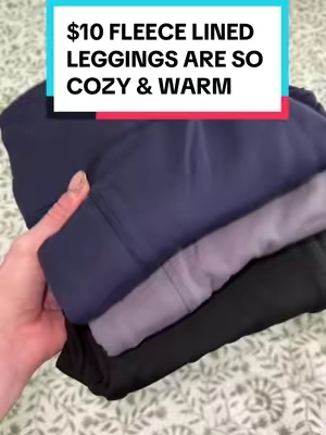These $10 Fleece Lined Leggings are never in stock ‼️ They are so cozy and I love how they are high waisted. #highwaistedleggings #fleecelinedlleggings #leggings #pants #giftideas 