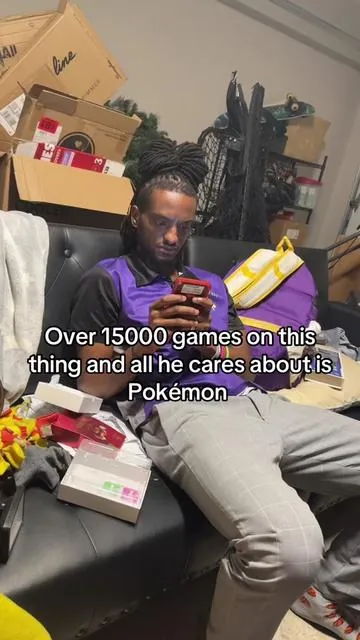 He’s been GLUED to this thing. These were the first few words since opening it 30 minutes ago😂😂😂 #fyp #gameboy #tiktokshop 