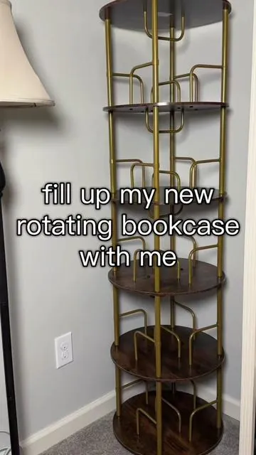 Ok #booktok girlies add this one to the wish list right meow because it. is. everything. 📚 #bookcase #bookshelf #rotatingbookshelf #bookishfinds #booktokmademebuyit #reader #booklover 