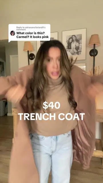 Replying to @adrianamcfarland9 the sold out trenchcoat in the color camel! I love this trenchcoat to pair with jeans on the weekends or throw over a dress for weekdays for work. You definitely need a staple trenchcoat in your wardrobe! I will link this one right here. #trenchcoat #coat #trenchcoatoutfit #trenchcoats #winterfashion #ootd #fashion 