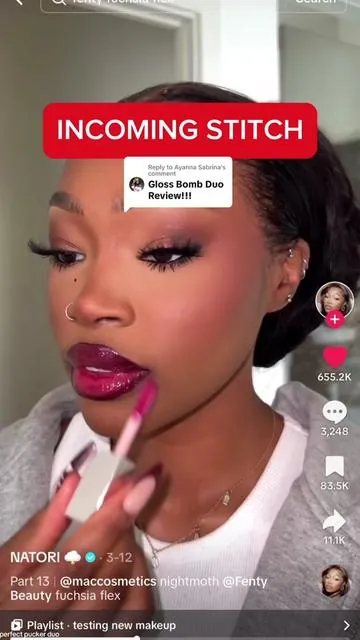 Replying to @Ayanna Sabrina Fenty Gloss Bomb Duo🩷 I love both of the colors❤️🩷 . . Stitched Creator: @NATORI 🌩  #fentybeauty #fentyglossbomb #fentylipliner #lipgloss #lipoil #glossbomb #fuchsiaflex #riri #lipgloss #giftset #holidaygifts #lipstick #fenty #lipliner #makeup #FentyNewArrivals #TikTokShopNewArrivals 