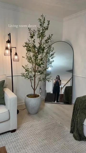 Deciracion de sala  #livingroomdecor #fulllengthmirror #olivetree #lamp #standlamp #tiktokshopblackfriday #TikTokShopCyberMonday 