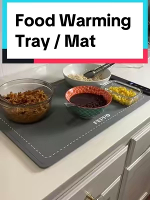 This food warming tray is a must have for any busy family as well as anyone who entertains or hosts during the holidays. It keeps you food warm for up to 6hrs and temp goes up to 212 degrees. #warmingtray #foodwarmingmat #warmingmat #hostessgift #entertaining #hosting #dinner #kitchen #tiktokshopcybermonday #FYP #tiktokshopblackfriday #foodtray #servingtray 