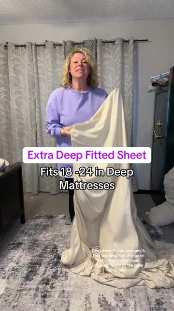 Finally a fitted sheet to fit extra deep mattresses and air mattresses! #giftfromcgklinens #fittedsheet #deeppocketfittedsheet #deepfittedsheets #sleep #overnightguests #airmatresssheet #blowupmattresssheet 