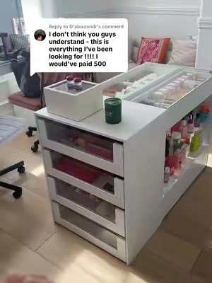 Replying to @D’alexzandr exactly I love my little organizer!!!!! You dont have to put it in the middle of a room you can also put it against a wall #makeuproom #tiktokmademebuyit #closetstorage #closetfinds #vanity #vanityfinds #vanitymusthaves #closetinspo #makeupfinds #christmasfinds #makeuphacks #homefinds #fyp #cybermondaydeals 