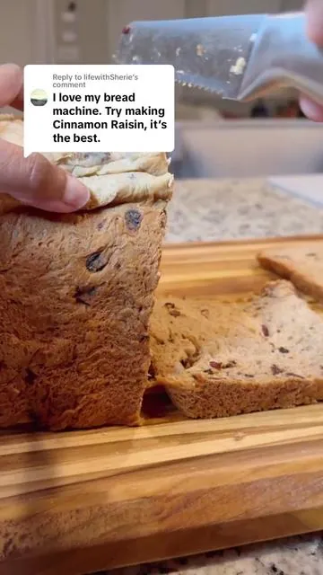 Replying to @lifewithSherie I made cinnamon raisin bread in my bread machine and it was🔥🔥 Let me know if you want the recipe. #holidayhaul #breadrecipe #breadmachine #homemadebread 