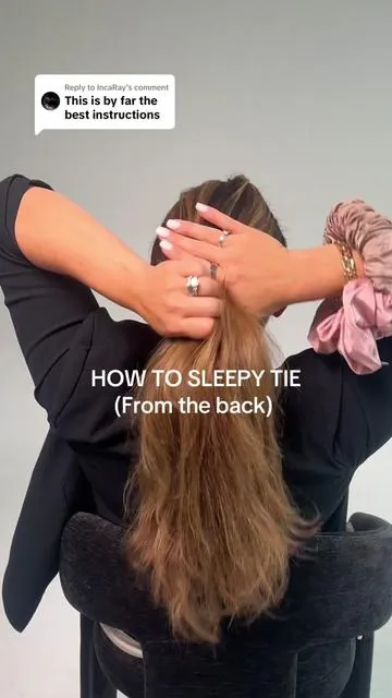 Replying to @IncaRay here’s the full back view for you to follow when you put your sleepy tie in your hair tonight #sleepytie #haircare #hairhack #haircareroutine #hairtutorial #haircarehack #sleepytieyourhair 