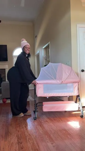 this bassinet is literally so adorable 😍 #bassinet #bedside #newbaby #newbabyborn #nursery #nurserydecor #nurseryinspo #christmasgift #babyshower #babygirl #babymusthaves #babymusthave #tiktokshopholidayhaul 
