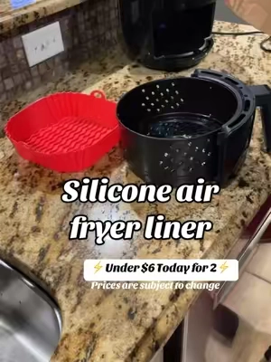 You get two silicone air fryer liners with this order and they make your food taste so good and make everything easier to clean up. Dishwasher safe. #airfryerhack #airfryerliner #airfryer #airfryerrecipes #airfryermaster #airfryerrecipe #kitchenhack #kitchengadgets #tiktokshopdeals #newyearnewaura 