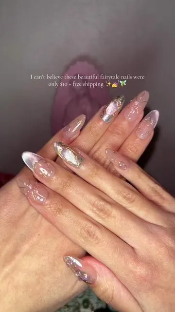 I’m sure this design would cost over $70 at a Salon 😅 #pressonnails #princess #fairytale #nails #almondshape #tiktokshop #affordable 