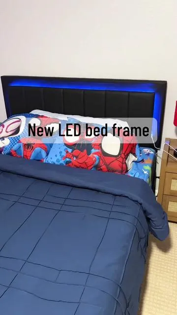 Let’s set up my sons new bed frame! #bedframe #kidsroom #ledbed #bedroomfurniture 